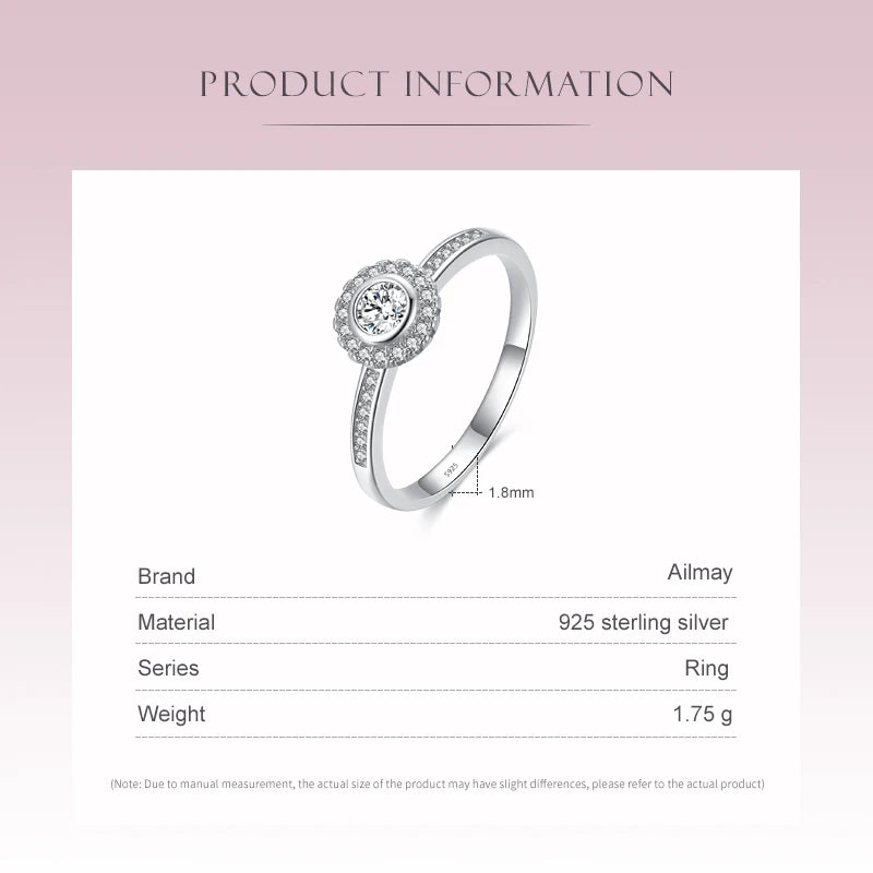 925 Sterling Silver Round CZ Engagement Ring
