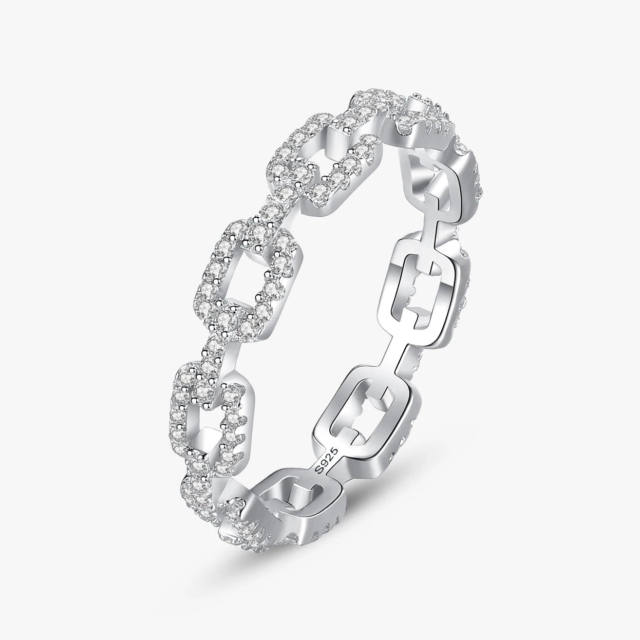 925 Sterling Silver Hollow Geometric Ring