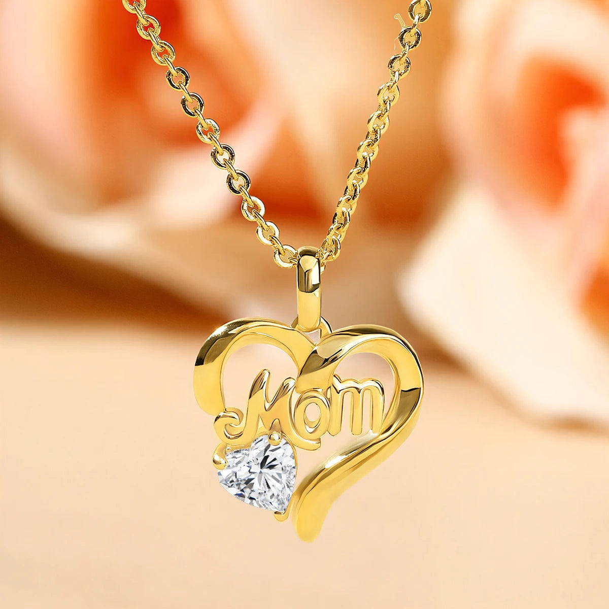 14K Gold Heart Moissanite Pendant Necklace – 0.5ct Certified