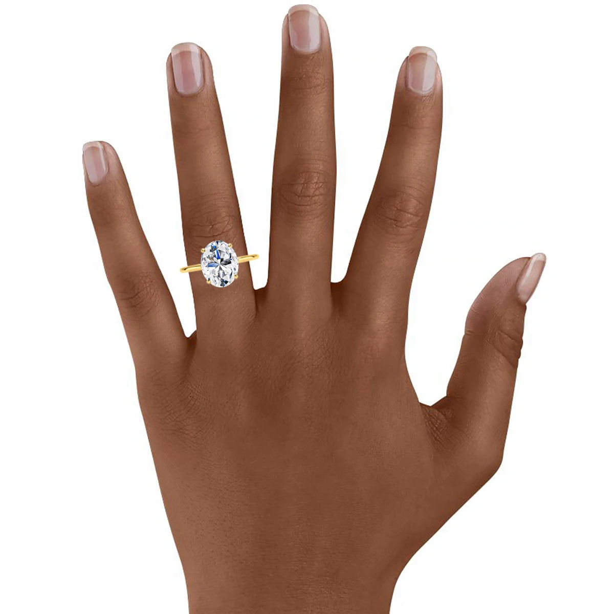 14K Gold Oval Moissanite Engagement Ring