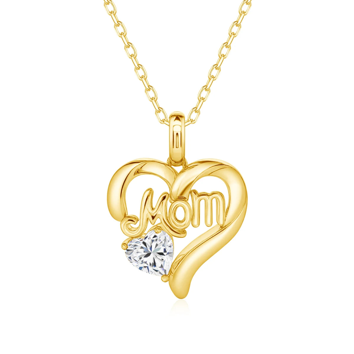 14K Gold Heart Moissanite Pendant Necklace – 0.5ct Certified