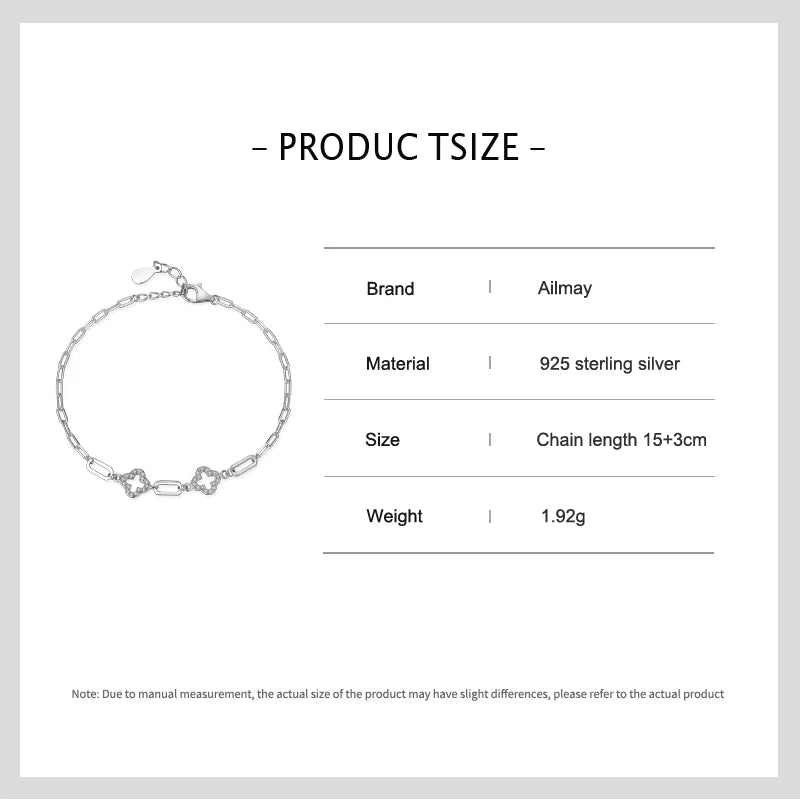 925 Sterling Silver Lucky Grass CZ Adjustable Bracelet