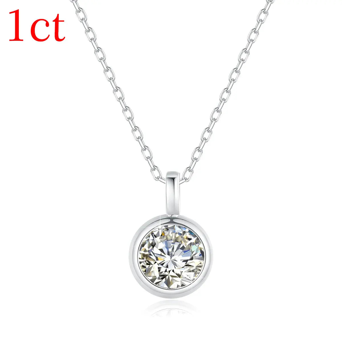 18K Gold 1ct Moissanite Pendant Necklace