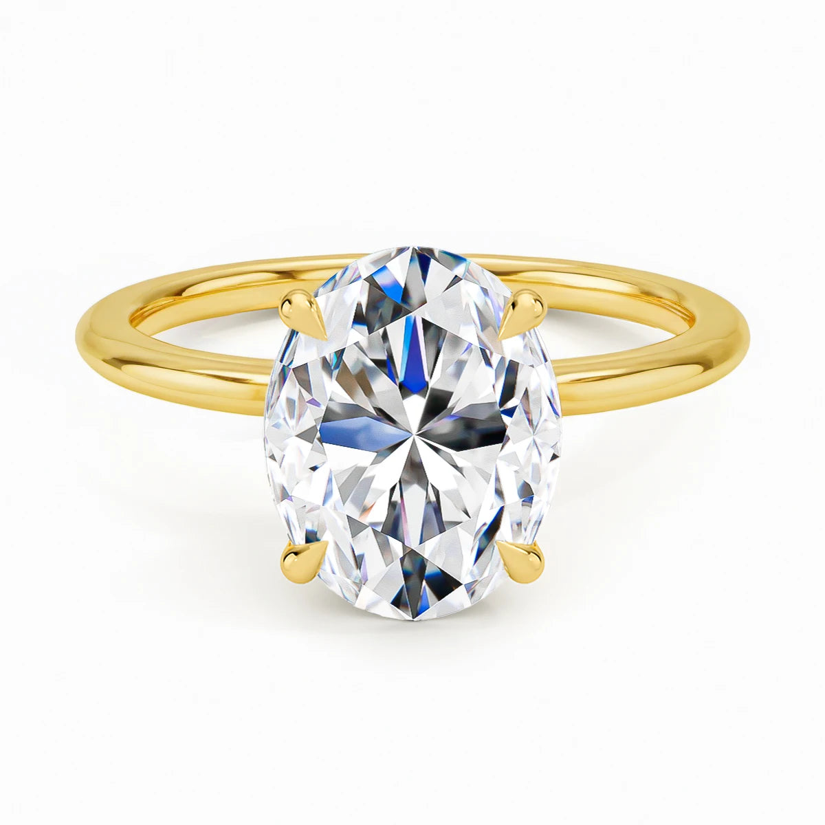 14K Gold Oval Moissanite Engagement Ring