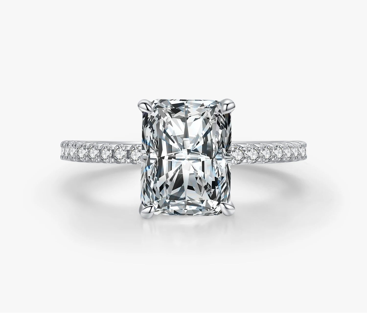 925 Sterling Silver Rectangle Zircon Ring