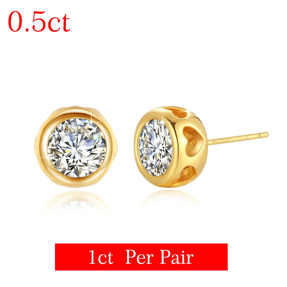 18K Gold 1ct Moissanite Pendant Necklace