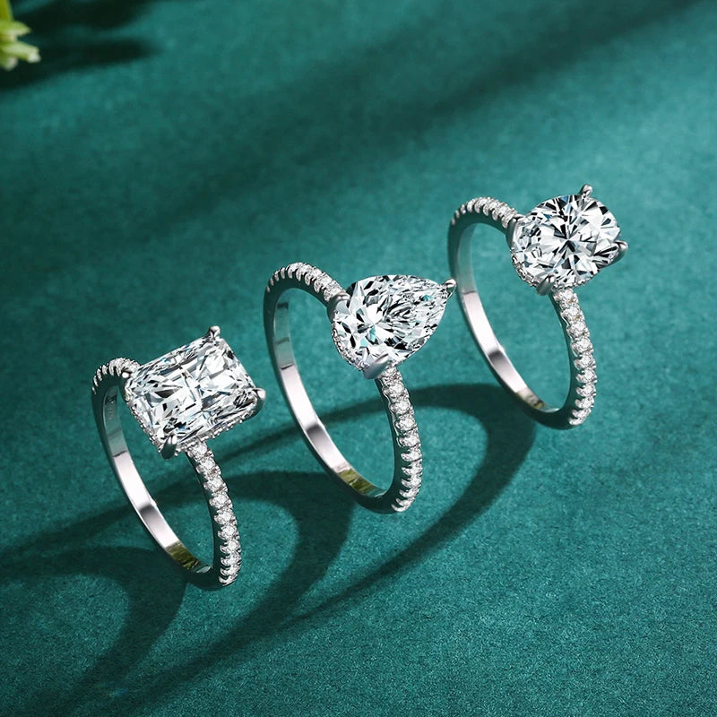 925 Sterling Silver Rectangle Zircon Ring