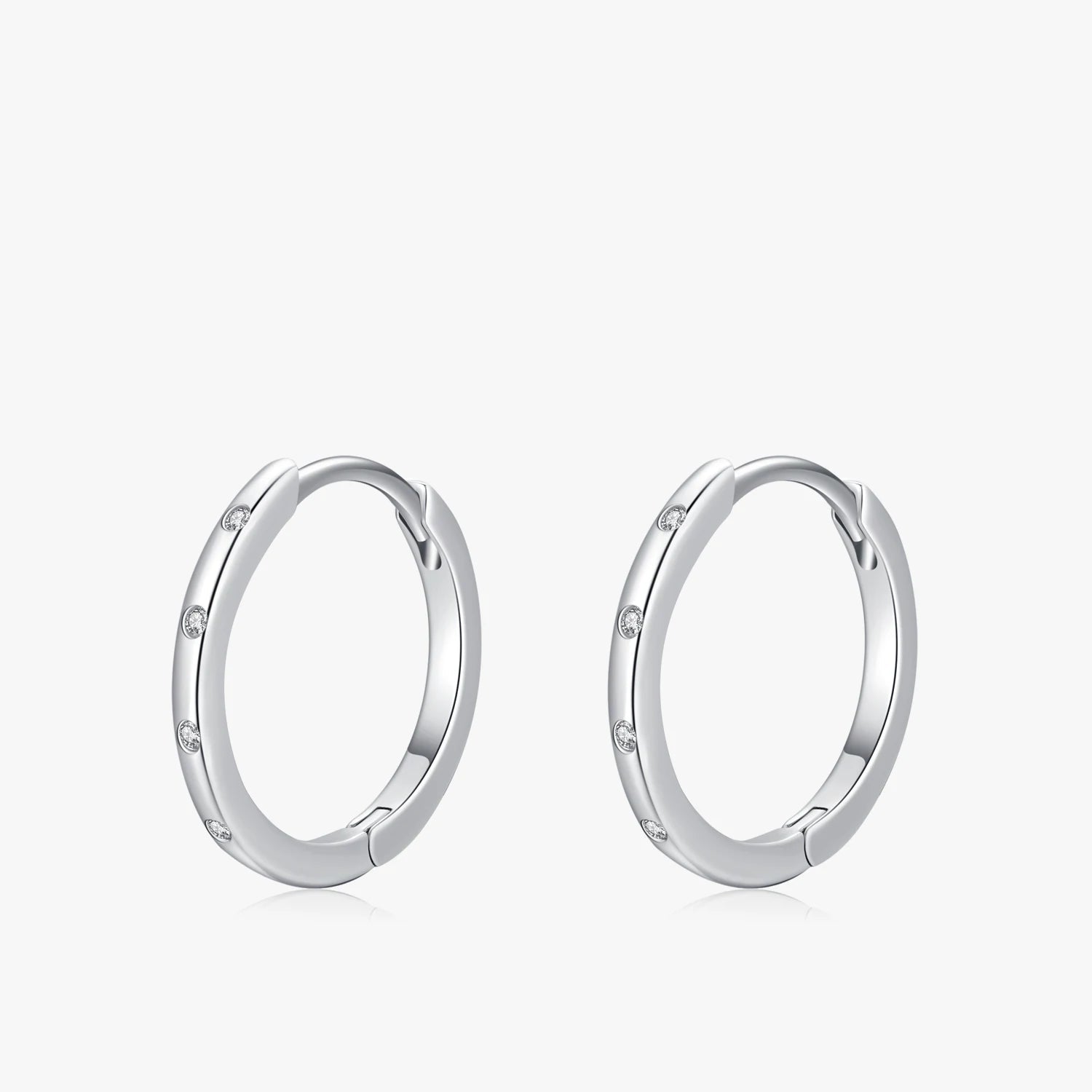 925 Sterling Silver Round CZ Earrings