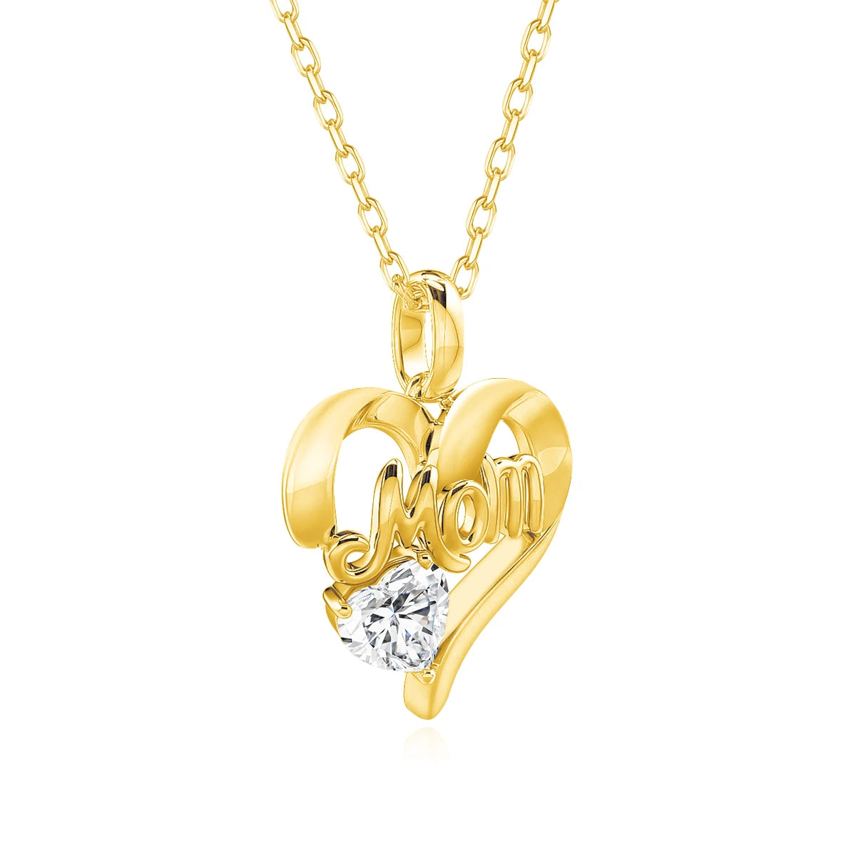 14K Gold Heart Moissanite Pendant Necklace – 0.5ct Certified