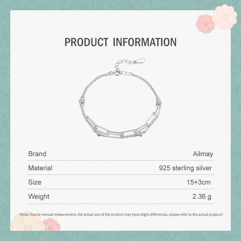 925 Sterling Silver Round Zirconia Adjustable Bracelet