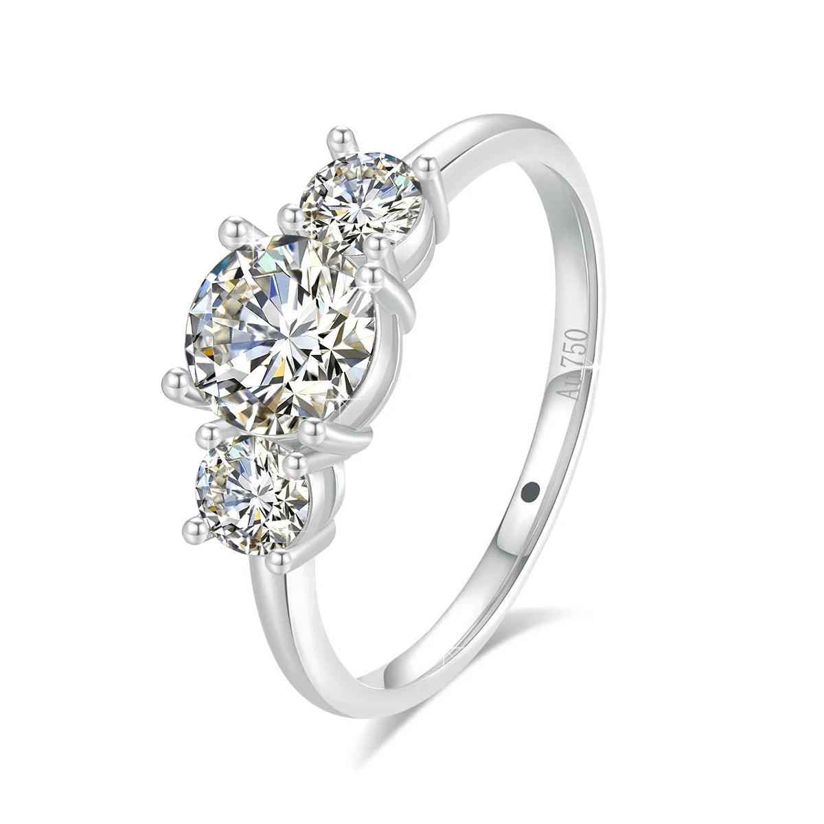 18K Gold 3-Stone Moissanite Ring – Certified Luxury Engagement Jewelry
