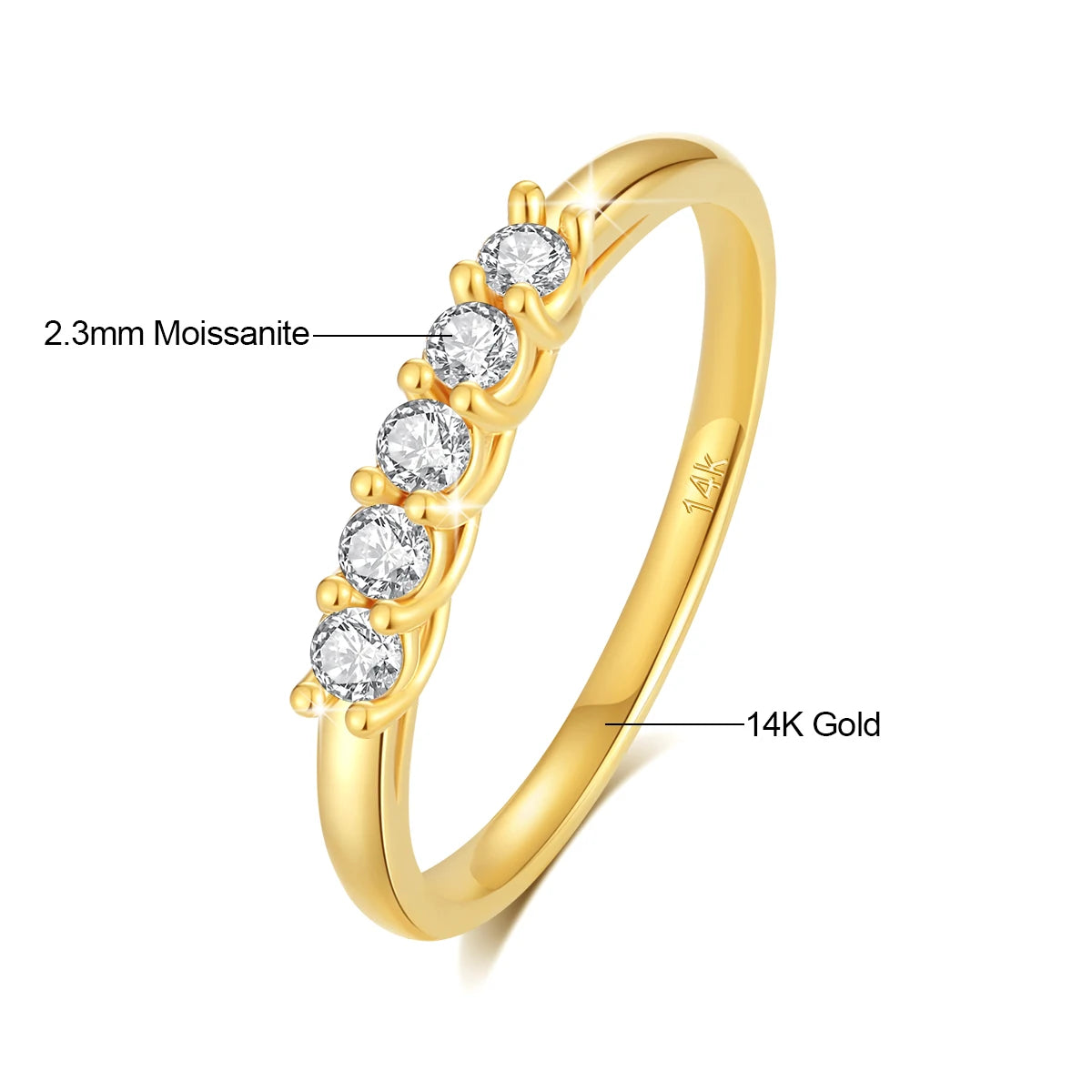 14K Gold Moissanite & Diamond Wedding Band