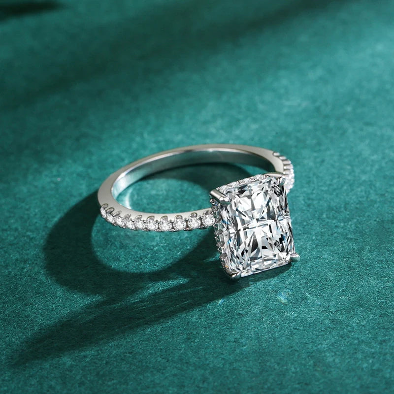 925 Sterling Silver Rectangle Zircon Ring