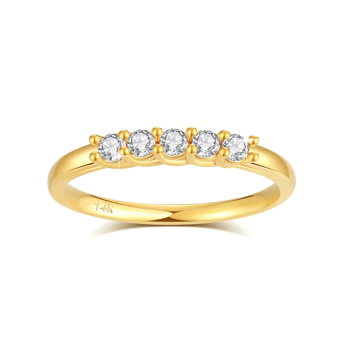 14K Gold Moissanite & Diamond Wedding Band