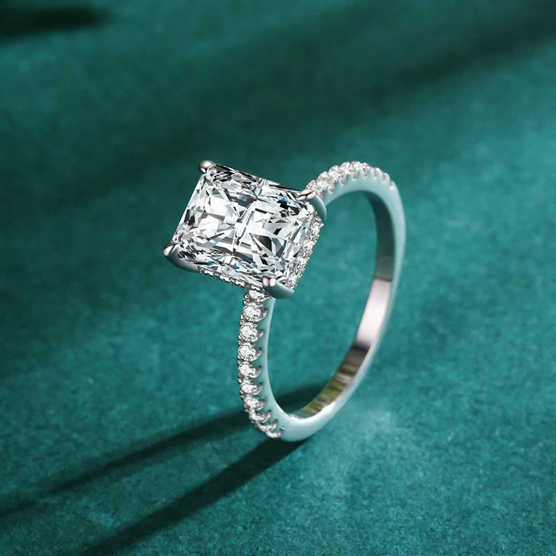 925 Sterling Silver Rectangle Zircon Ring